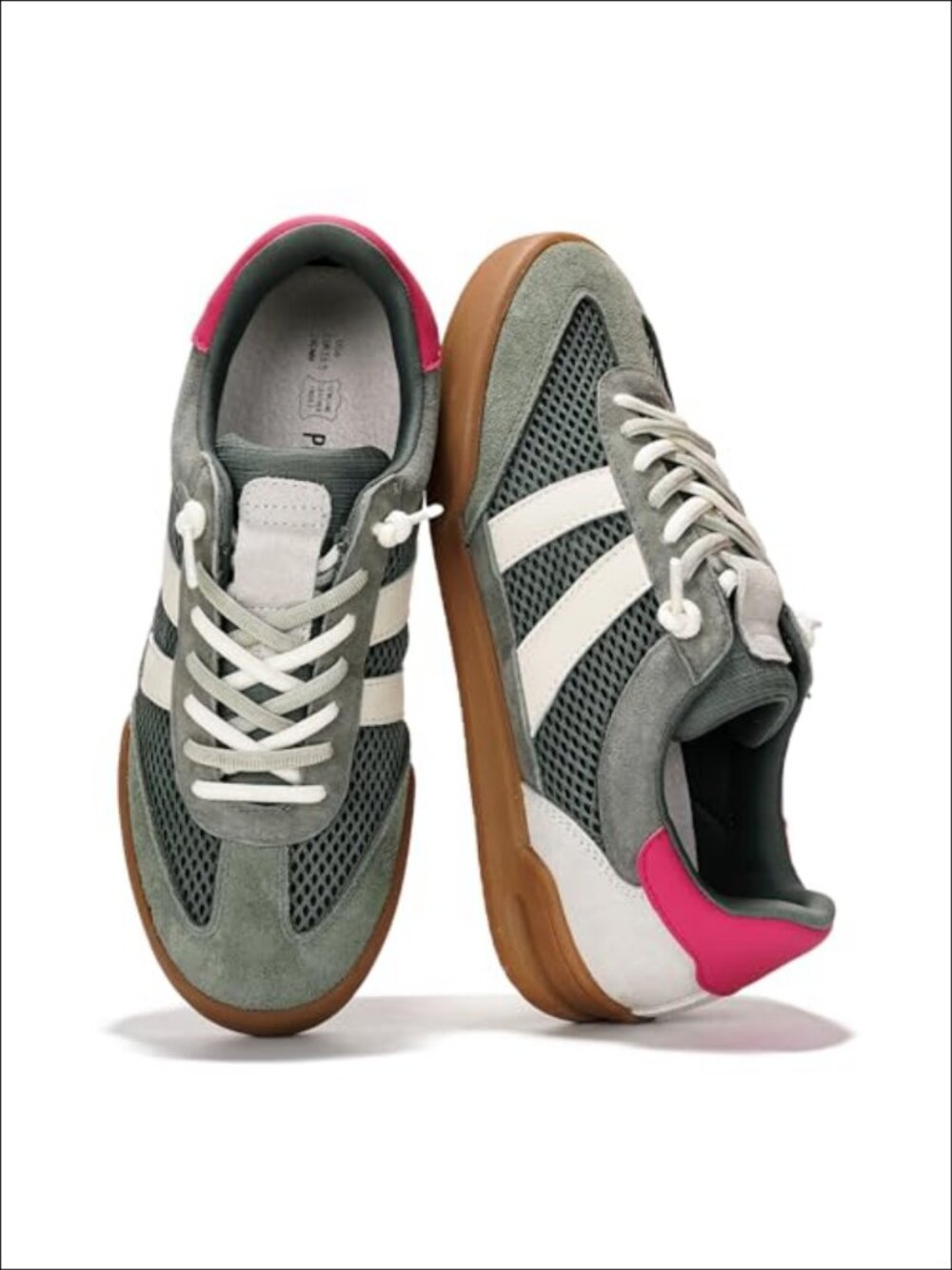 Genuine Leather Slip On Sneakers Memory Foam Insole Women's Comfort